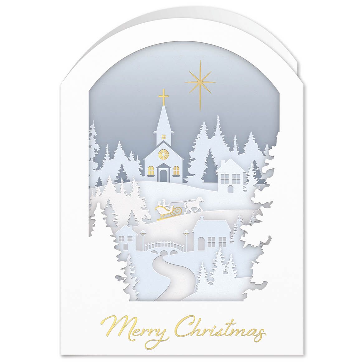 Personalized Papercut Collage Christmas Card Set of 20 + '-' + 368251
