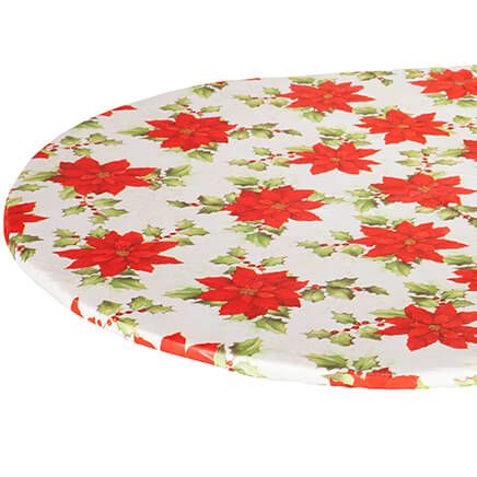 Poinsettia Elasticized Vinyl Tablecover by Chef's Pride-368337