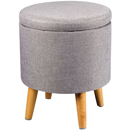 Foot Stool Storage Ottoman with Gray Cover-368675