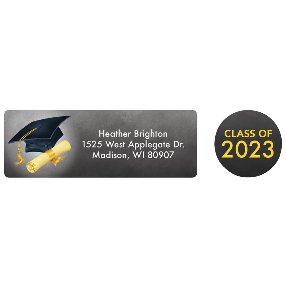 Personalized Graduation Labels & Seals 60 + '-' + 369011