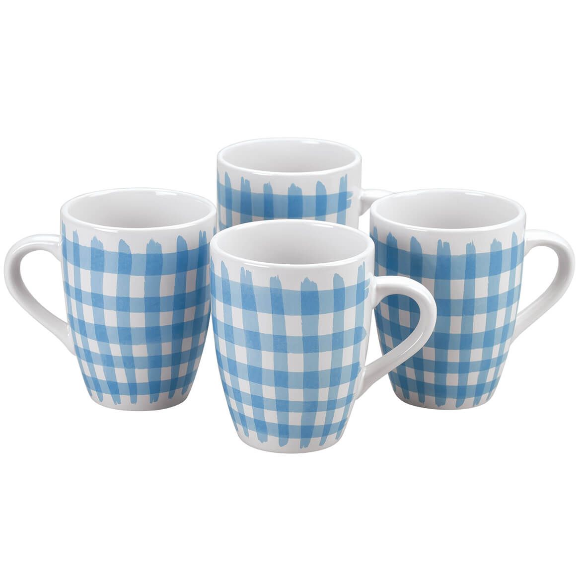 Blue Gingham Mugs, Set of 4 by William Roberts + '-' + 369198