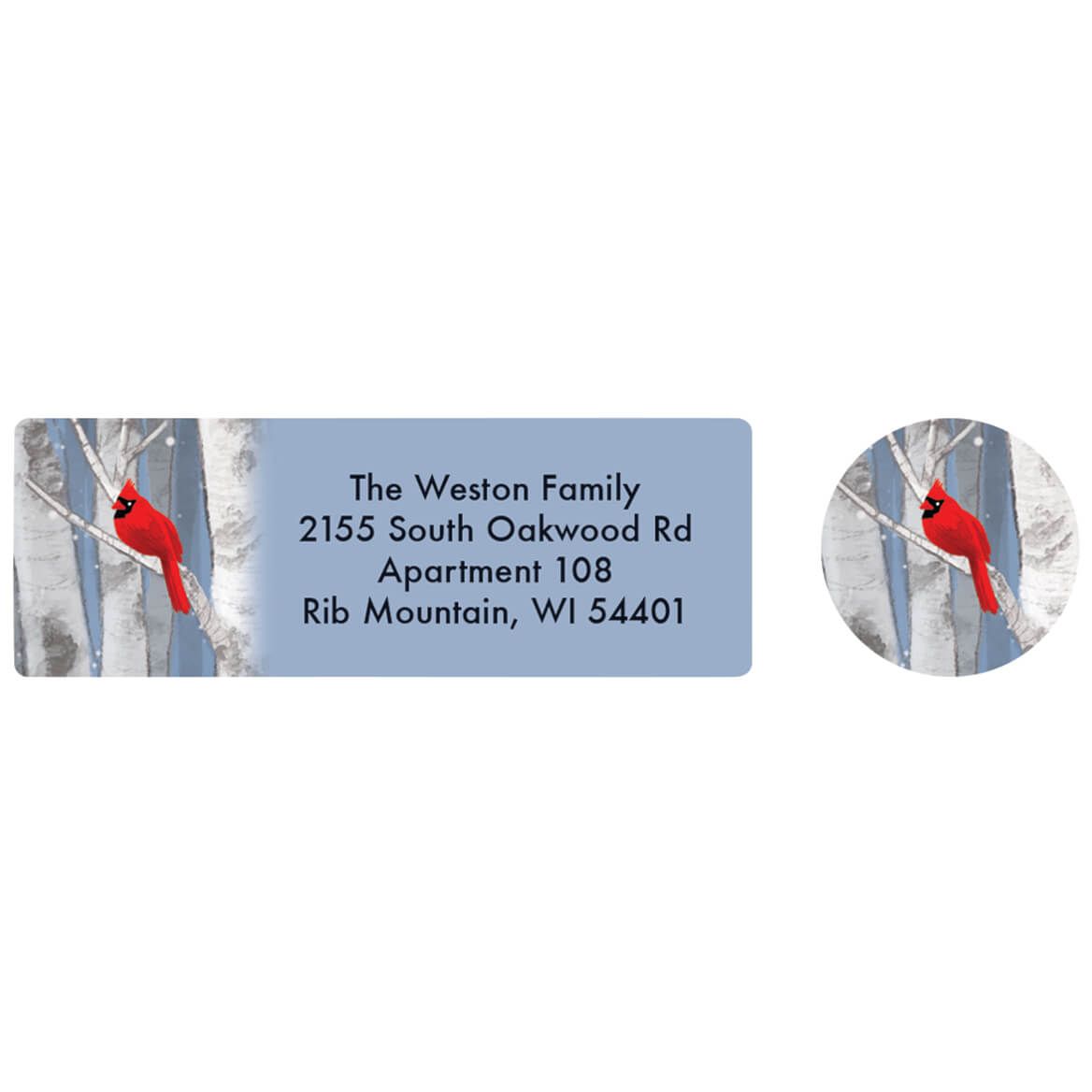 Personalized Snowy Birch Labels and Envelope Seals 20 + '-' + 370165