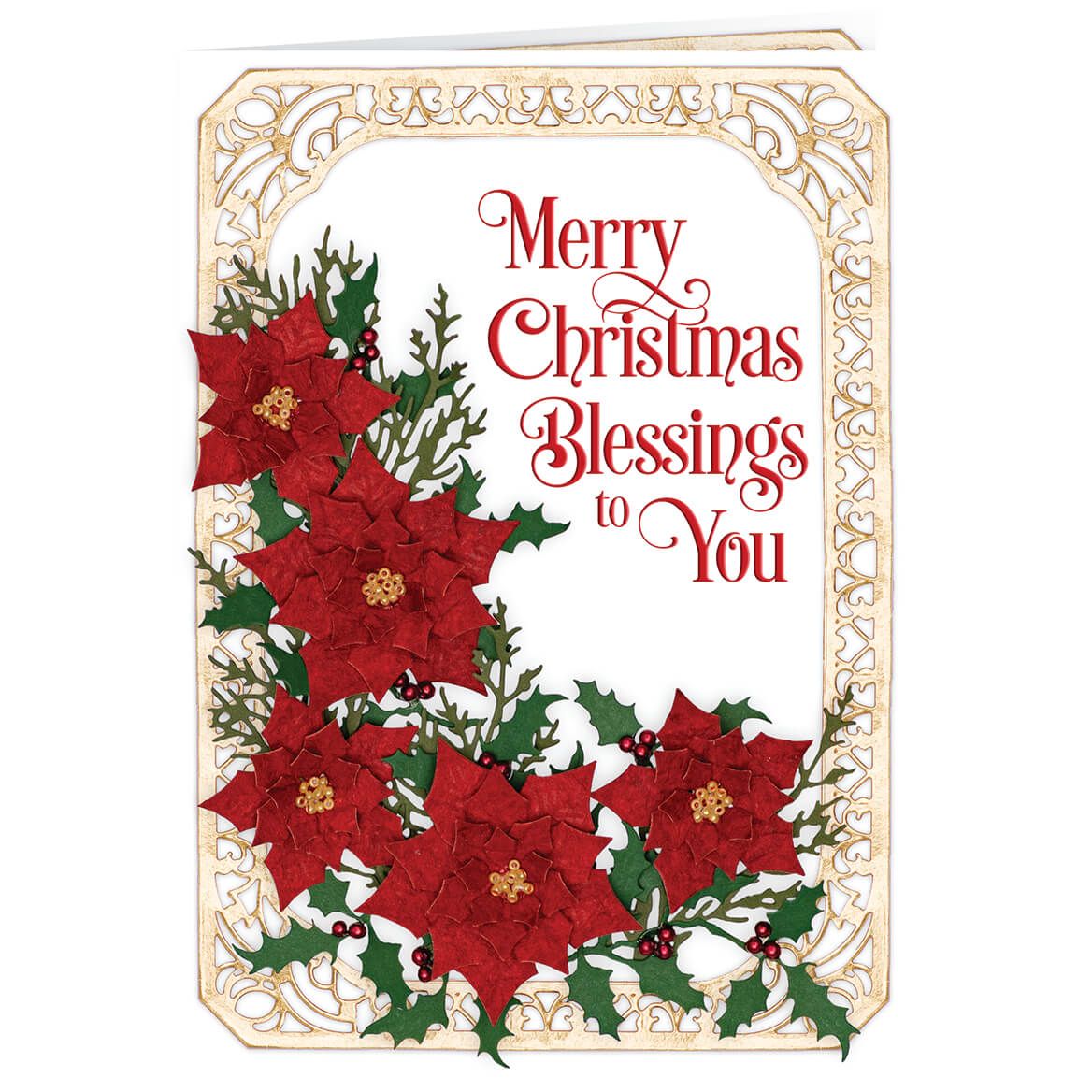 Poinsettia Collage Christmas Card Set of 20 + '-' + 370187