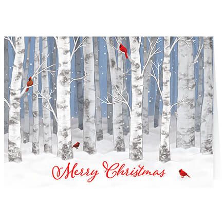 Personalized Snowy Birch Christmas Cards Set of 20-370189