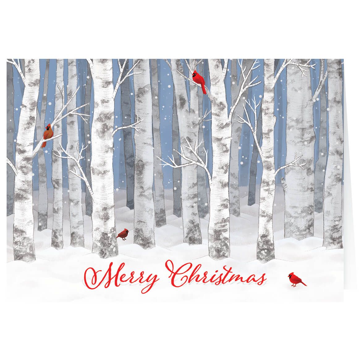 Personalized Snowy Birch Christmas Cards Set of 20 + '-' + 370189