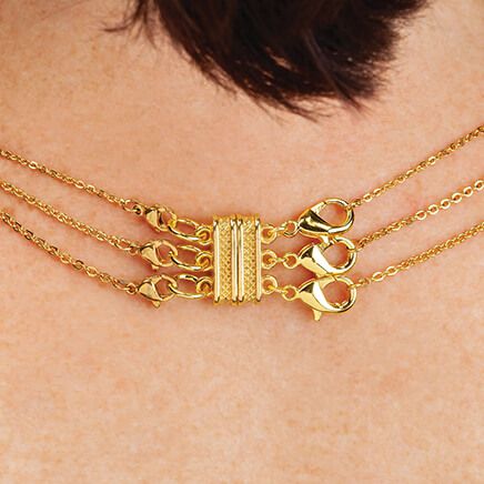 Layered Necklace Spacer with Magnetic Clasp 2-Pc. Set-370953