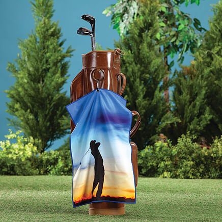 Vertical Silhouette Microfiber Golf Towel-371793