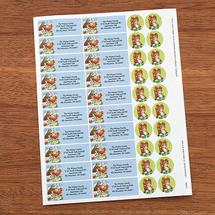 60 Personalized Return Address Labels - Winter Birds Design - 3/4 X 2 1/4 Inch - Made In USA
