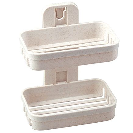 Wall Mounted Wheat Straw 2-Tier Soap Dishes-371989