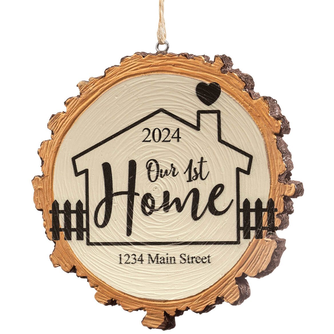 Personalized Our 1st Home Resin Wood Slice Ornament + '-' + 372086