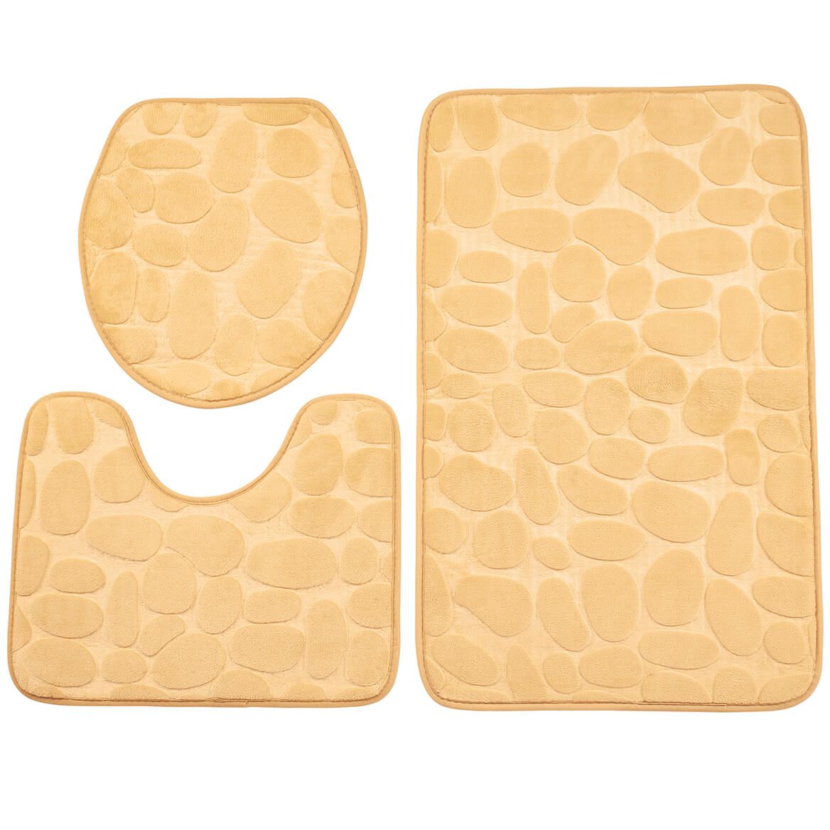 Pebble Embossed Memory Foam Bathroom Mat, Set of 3 + '-' + 372266