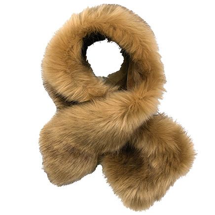 Faux Fur Stole Pull-Through Scarf-372345