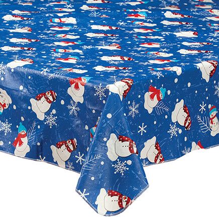 Snowman Fun Vinyl Table Cover by Chef's Pride™-372388