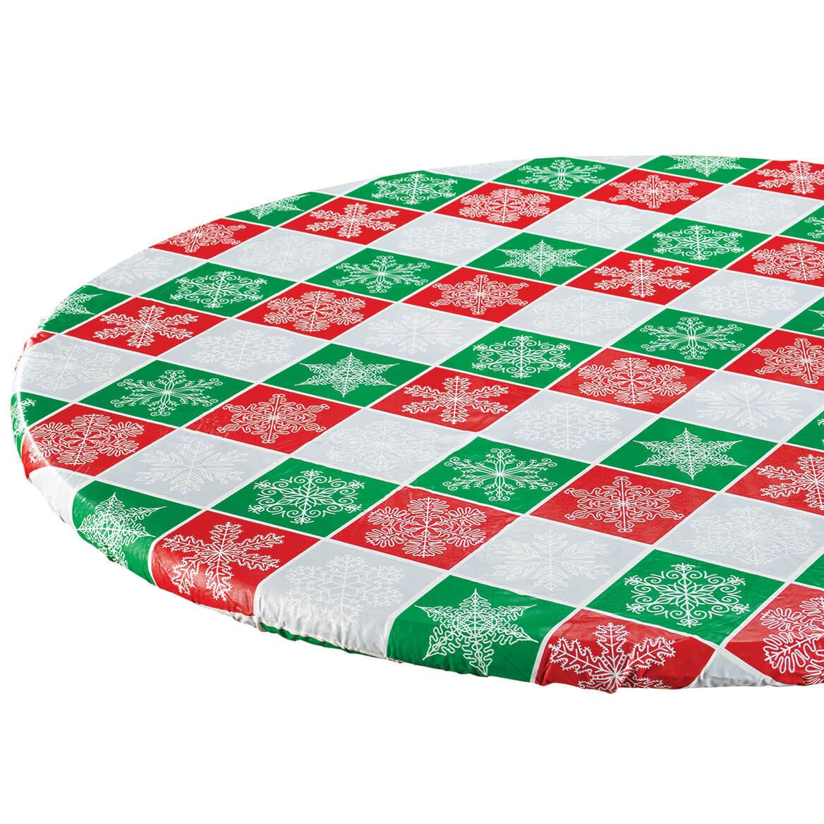 Snowflake Plaid Elasticized Table Cover by Chef's Pride™ + '-' + 372389
