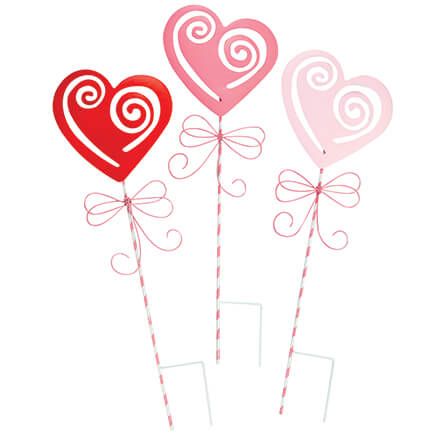 Metal Heart Stakes, Set of 3 by Fox River™ Creations-372441