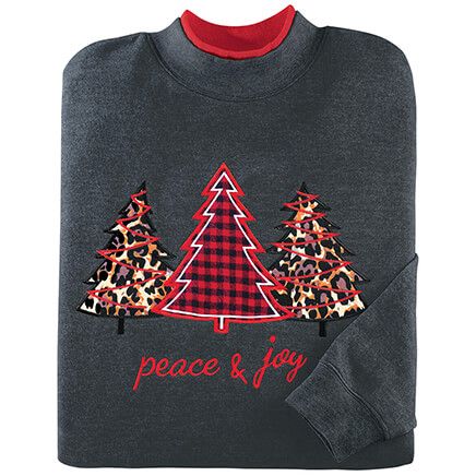 Peace & Joy Applique Tree Sweatshirt by Sawyer Creek™-372551