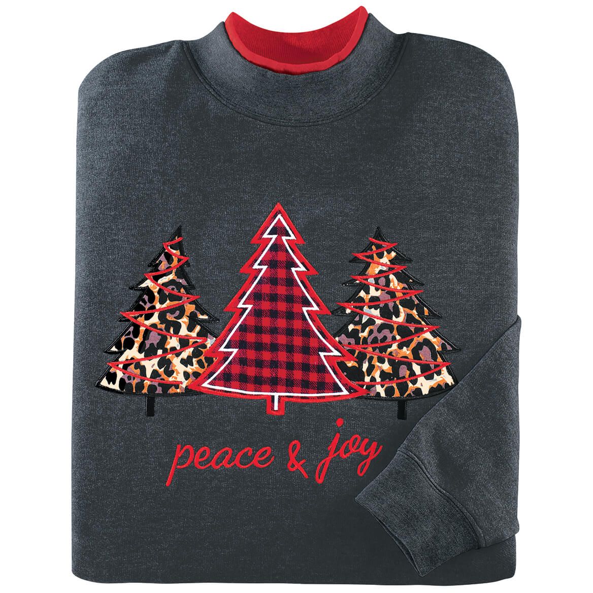 Peace & Joy Applique Tree Sweatshirt by Sawyer Creek™ + '-' + 372551