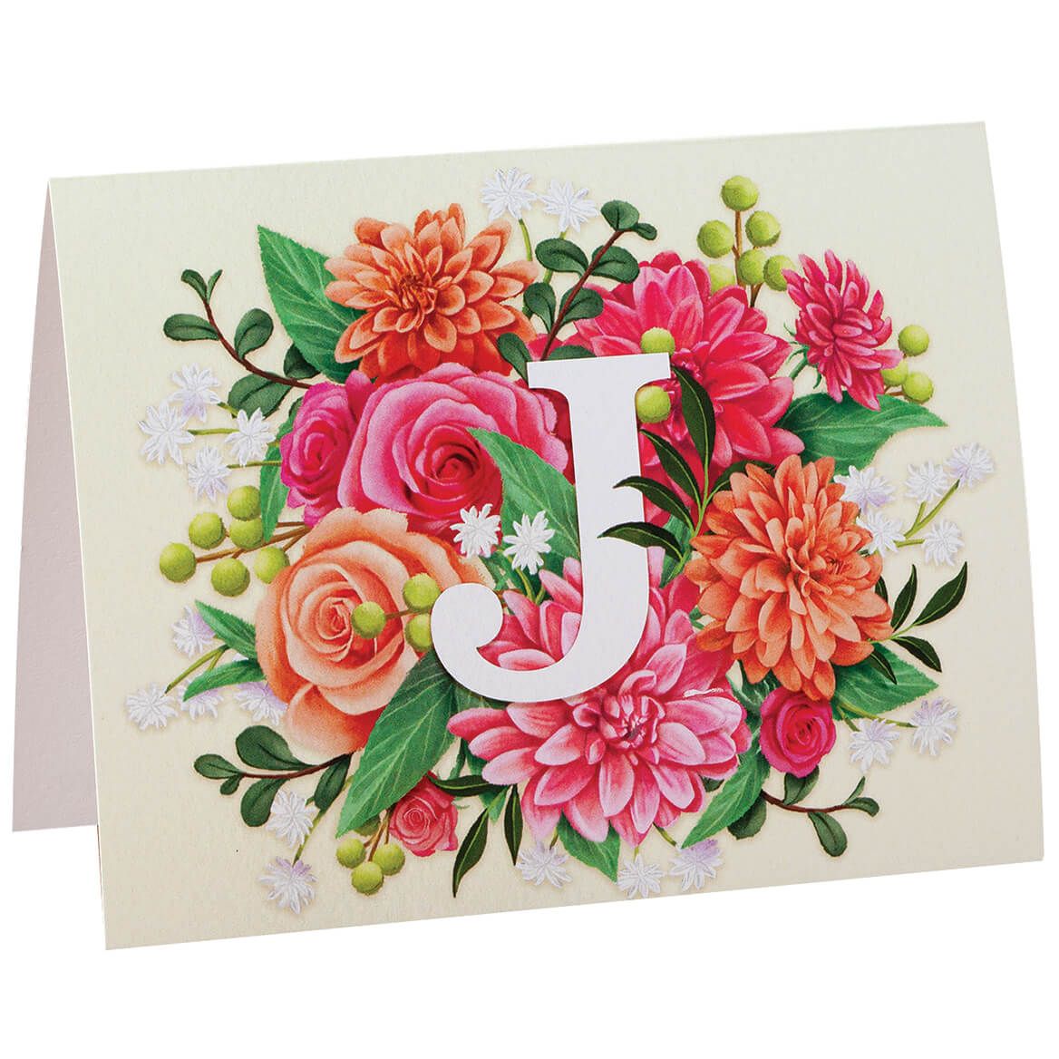 Personalized Floral Initial Notecards, Set of 20 + '-' + 372600