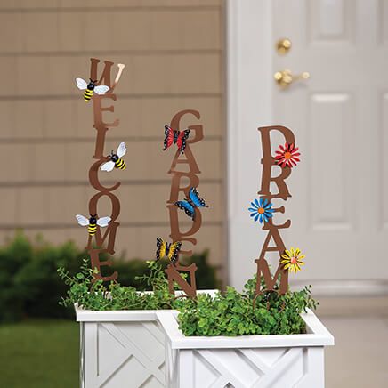 Metal Word Garden Stakes by Fox River™ Creations, Set of 3-372628