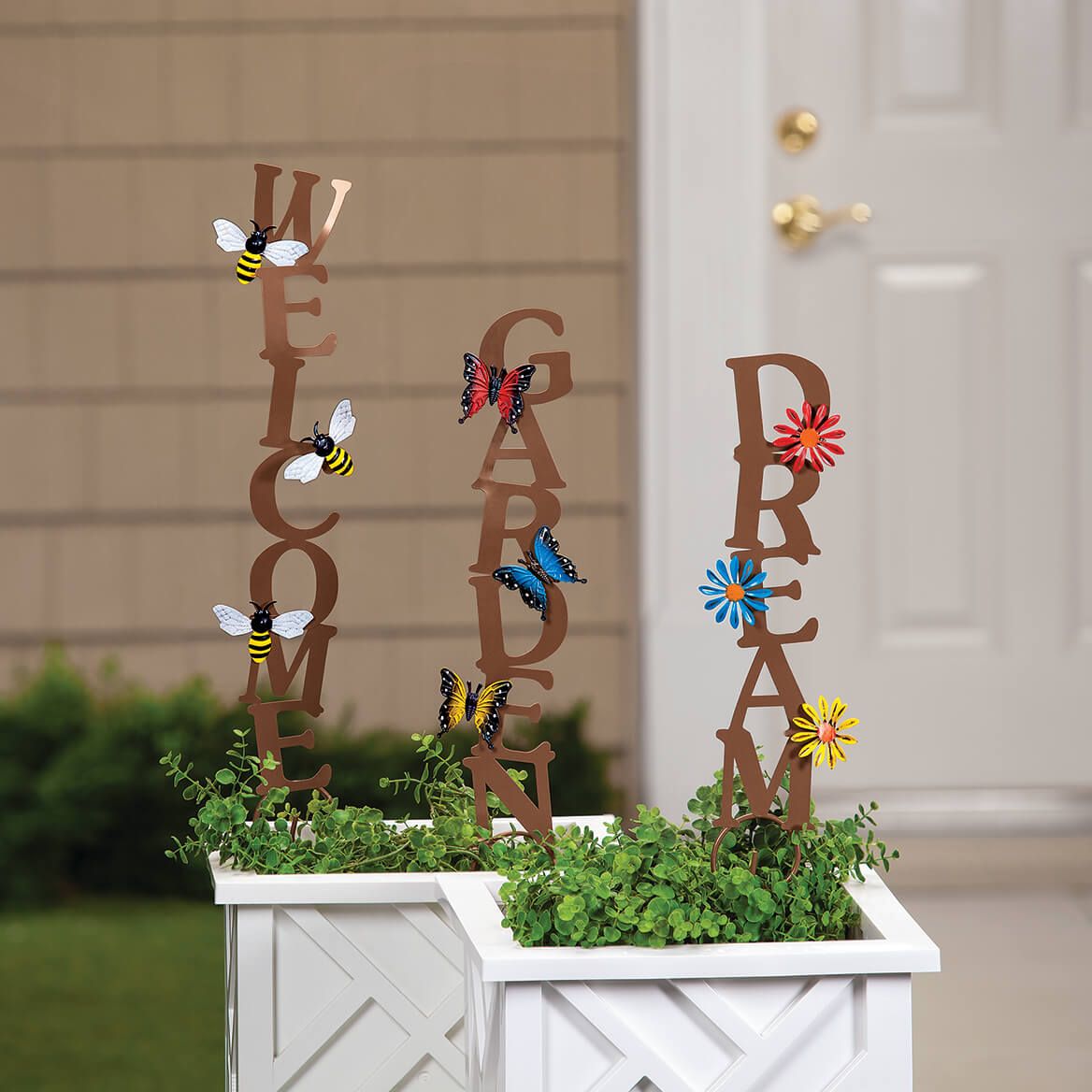 Metal Word Garden Stakes by Fox River™ Creations, Set of 3 + '-' + 372628