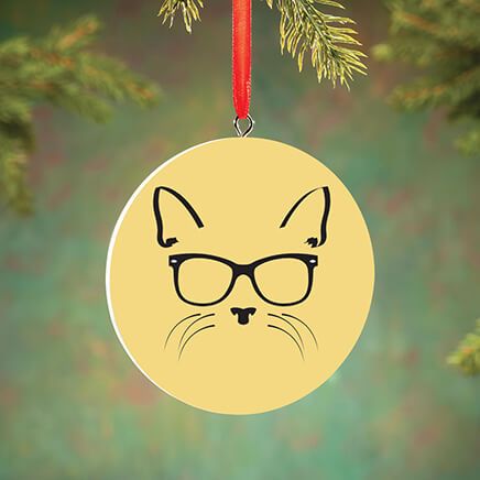 Personalized Hipster Kitty Ornament-372725