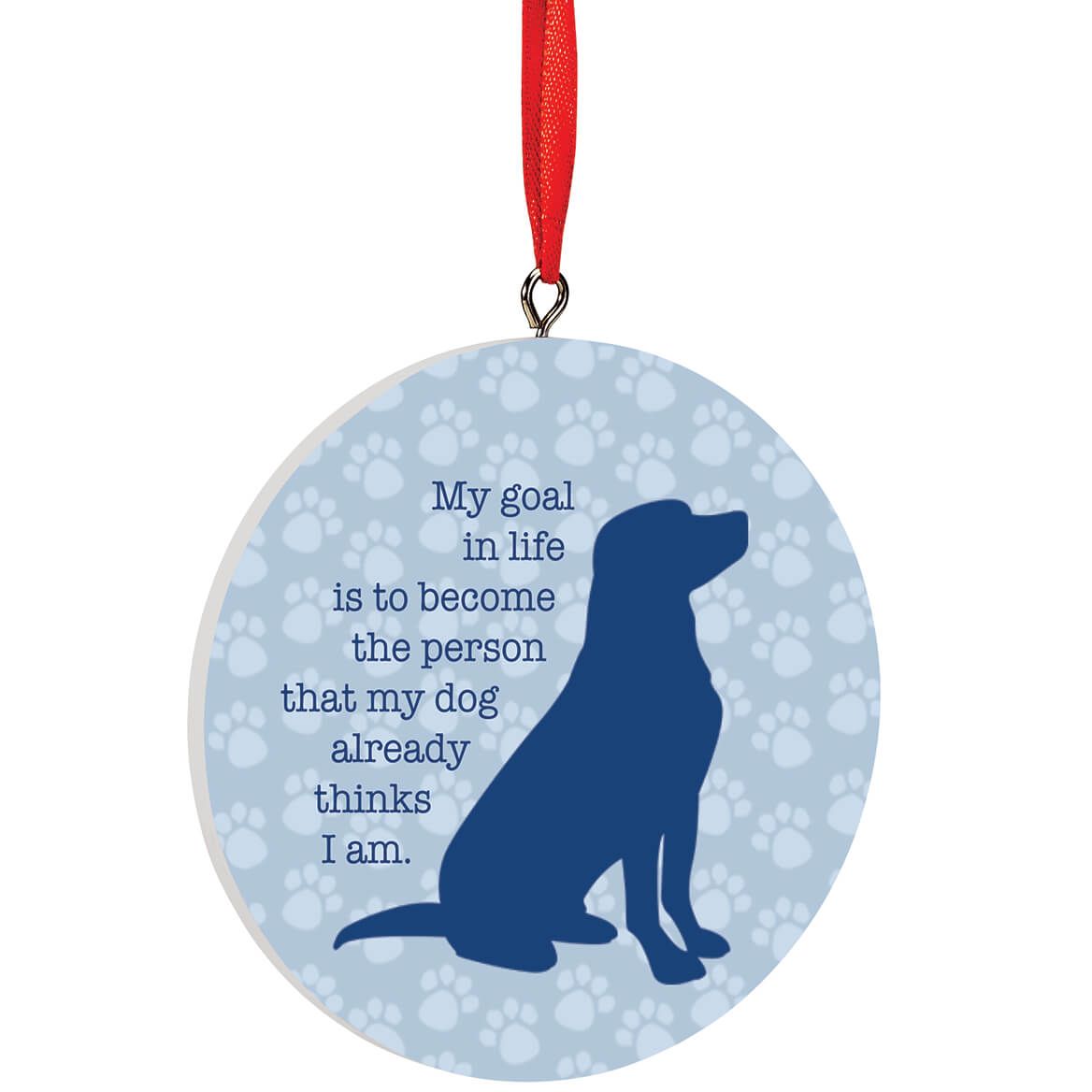 Personalized Dog Life Goals Ornament + '-' + 372730
