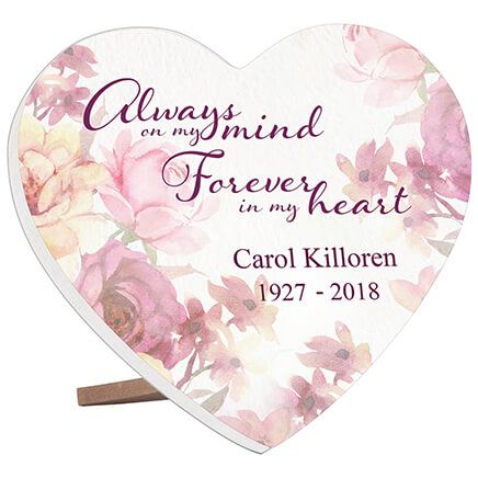 Personalized "Always On My Mind" Memorial Heart Table Sitter-372910