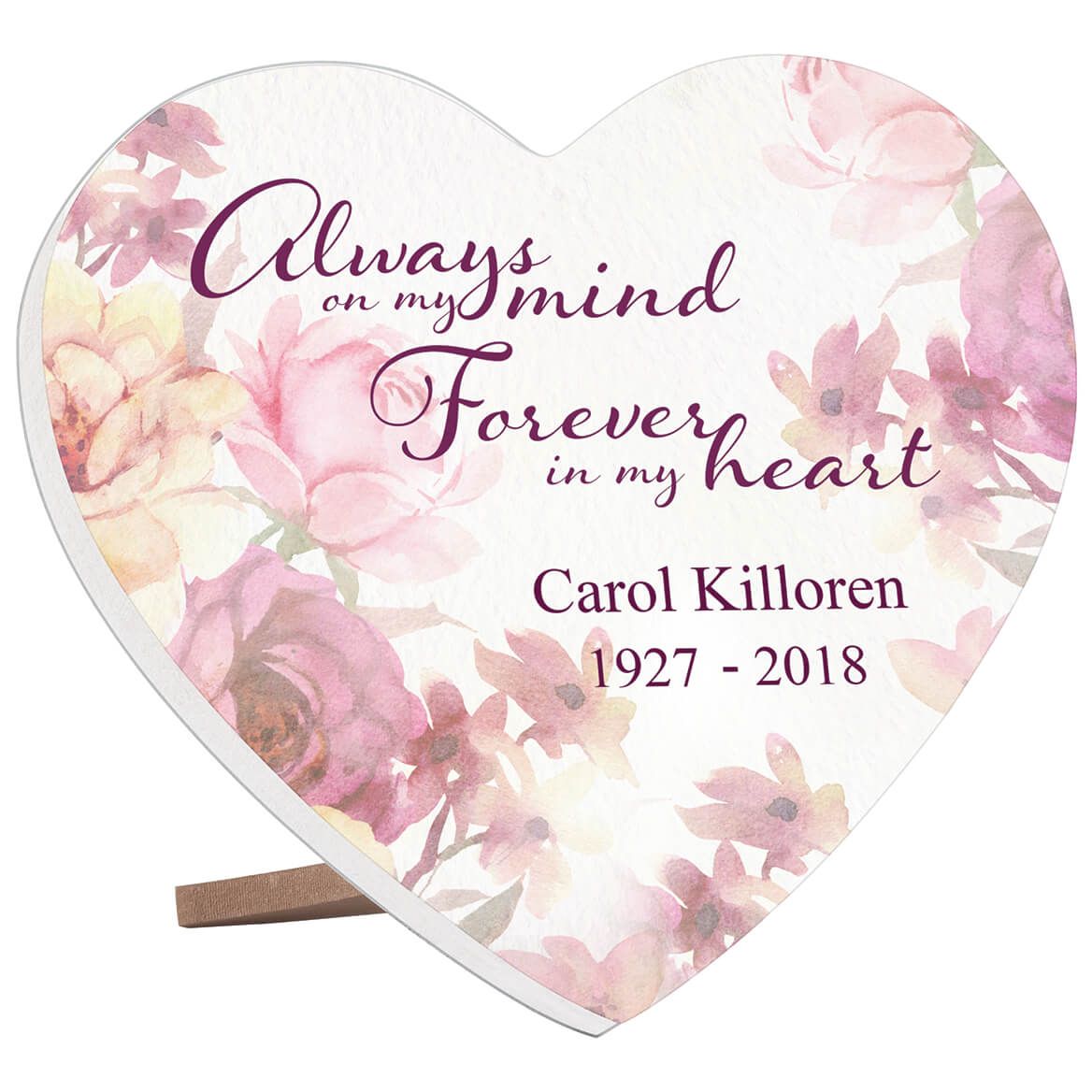 Personalized "Always On My Mind" Memorial Heart Table Sitter + '-' + 372910
