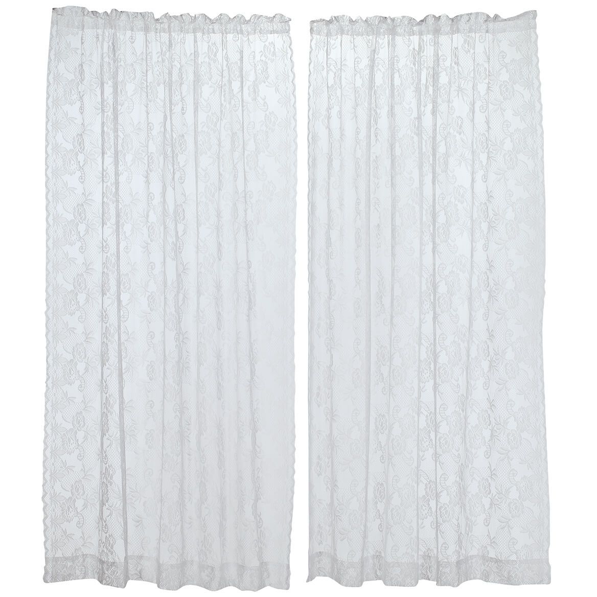 Floral Lace Curtain Panels, Set of 2 + '-' + 372936