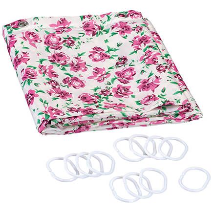 Roses Shower Curtain with Set of 12 Hooks-373202