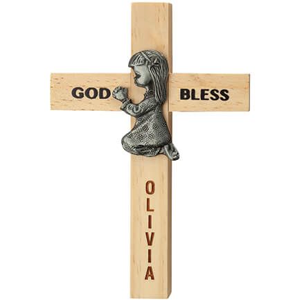 Personalized Praying Children Wooden Crosses-373246
