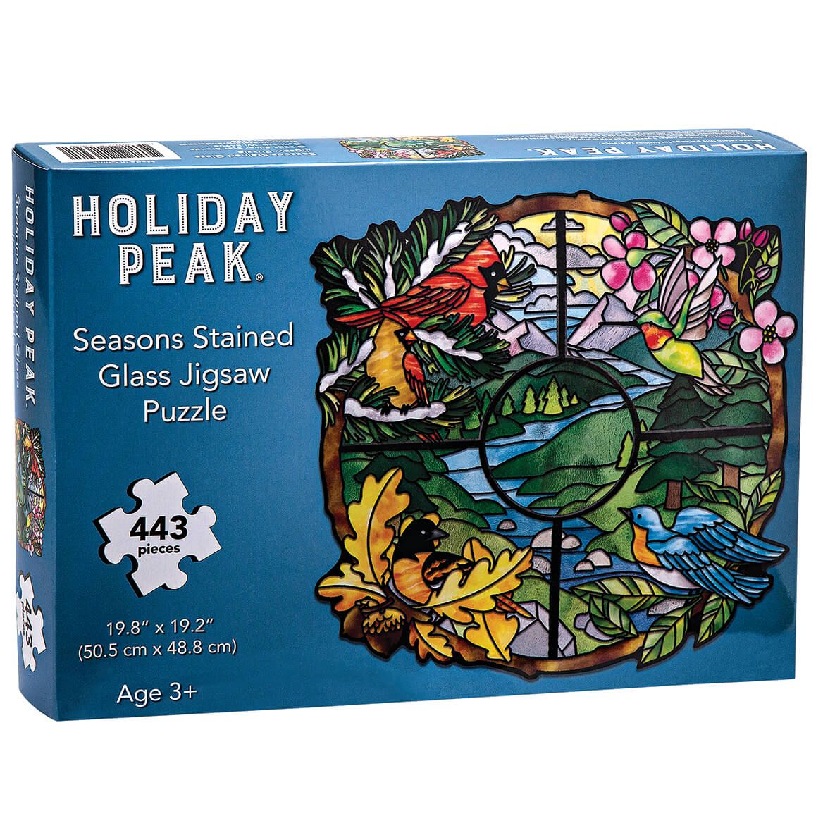 Seasons Stained Glass Jigsaw Puzzle by Holiday Peak™, 443 pieces + '-' + 373339