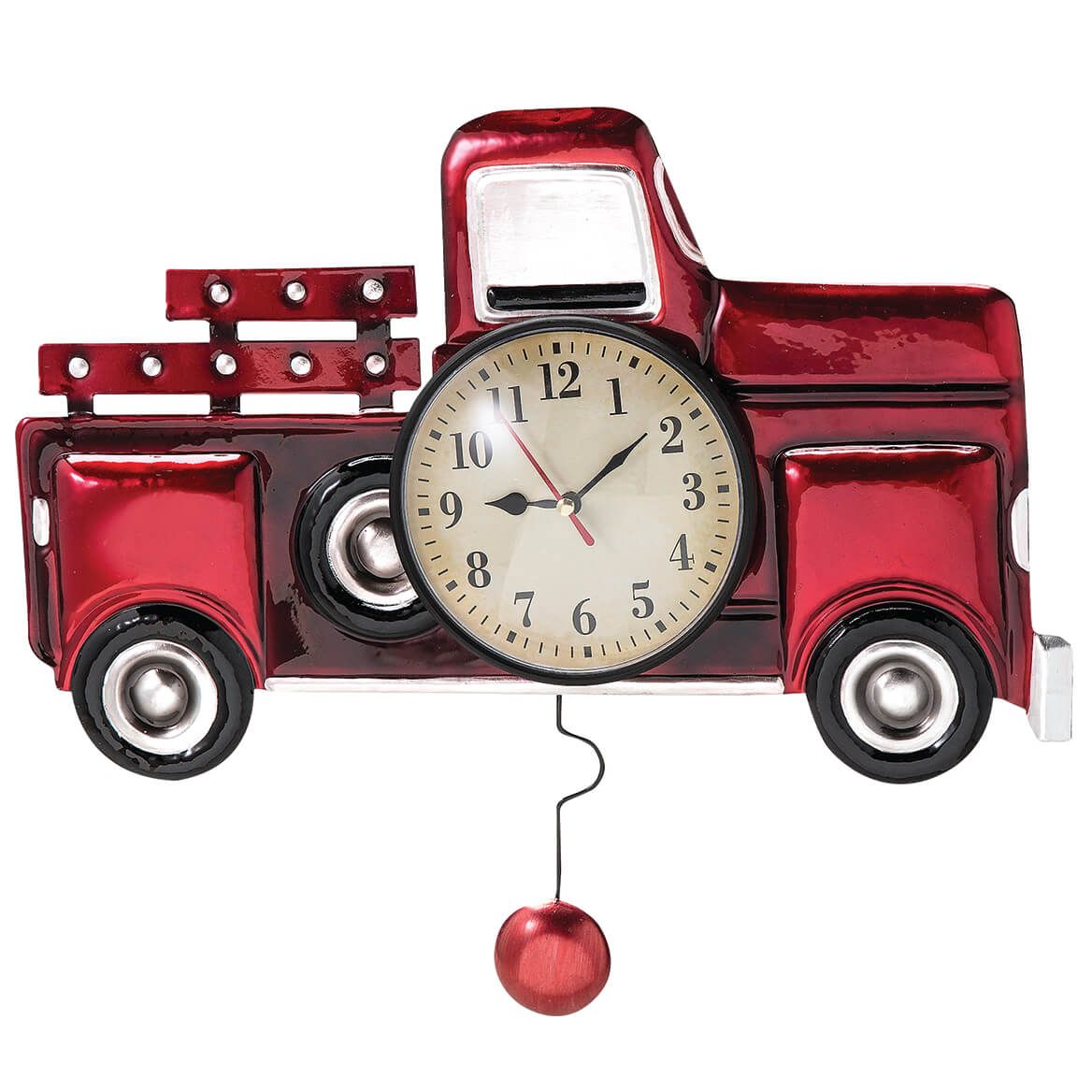 Red Truck Metal Pendulum Wall Clock + '-' + 373593