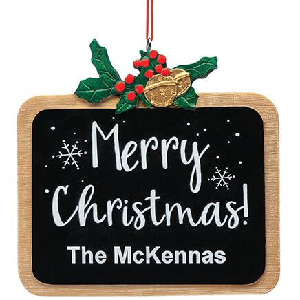 Personalized Merry Christmas Chalkboard Ornament-373660