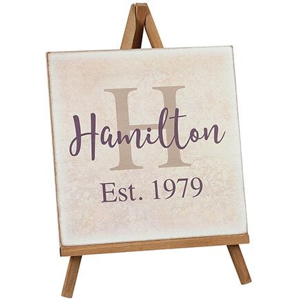 Personalized Established Name & Initial Plaque on Easel-373762