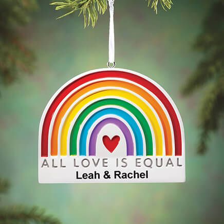 Personalized "All Love Is Equal" Rainbow Ornament-373790