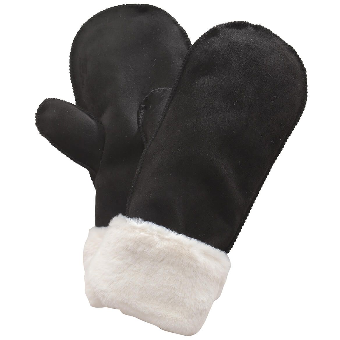 Faux Suede Fur Lined Mittens + '-' + 373795
