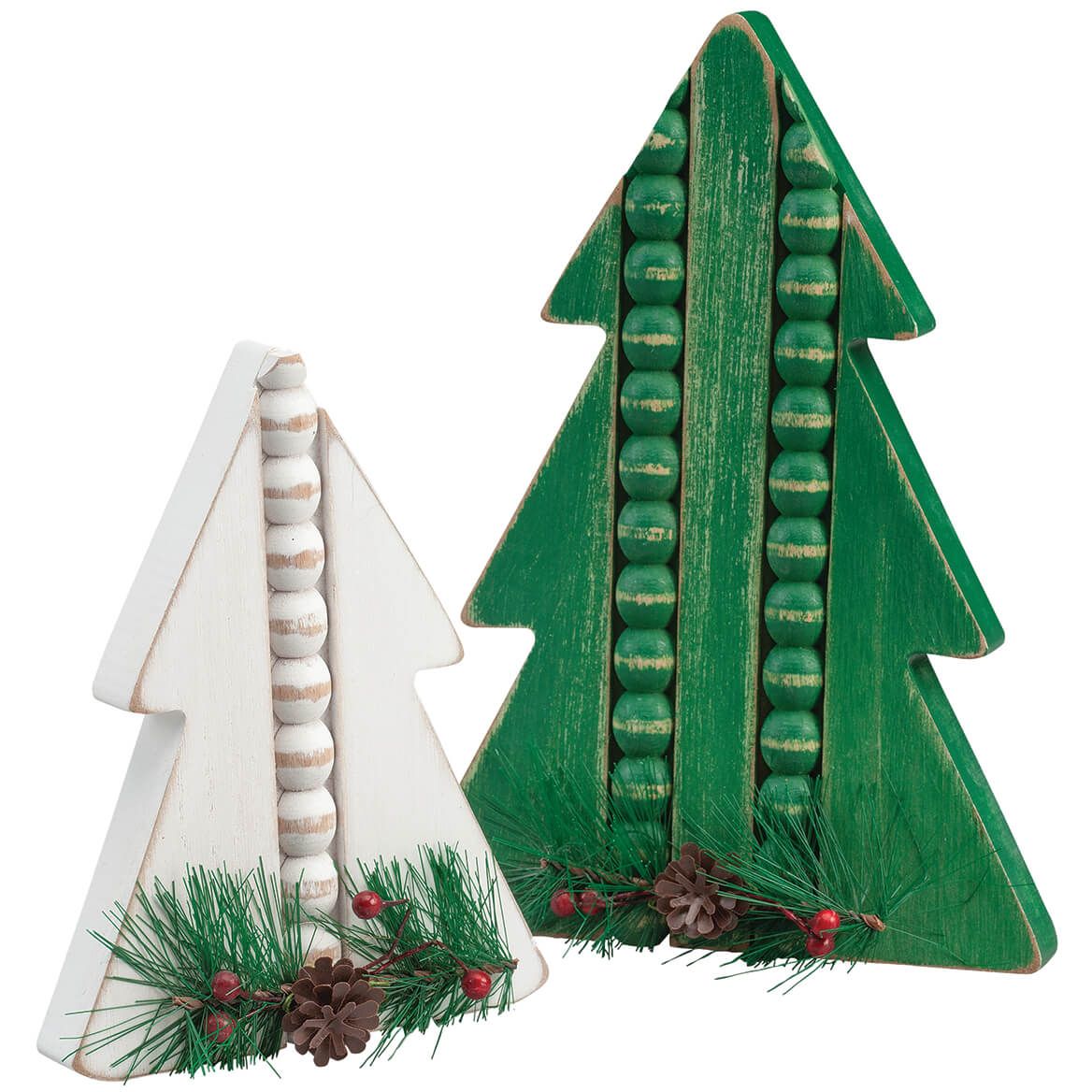 Wood Christmas Trees by Holiday Peak™, Set of 2 + '-' + 373859