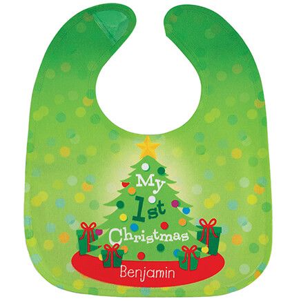 Personalized Baby's First Christmas Bib-373863