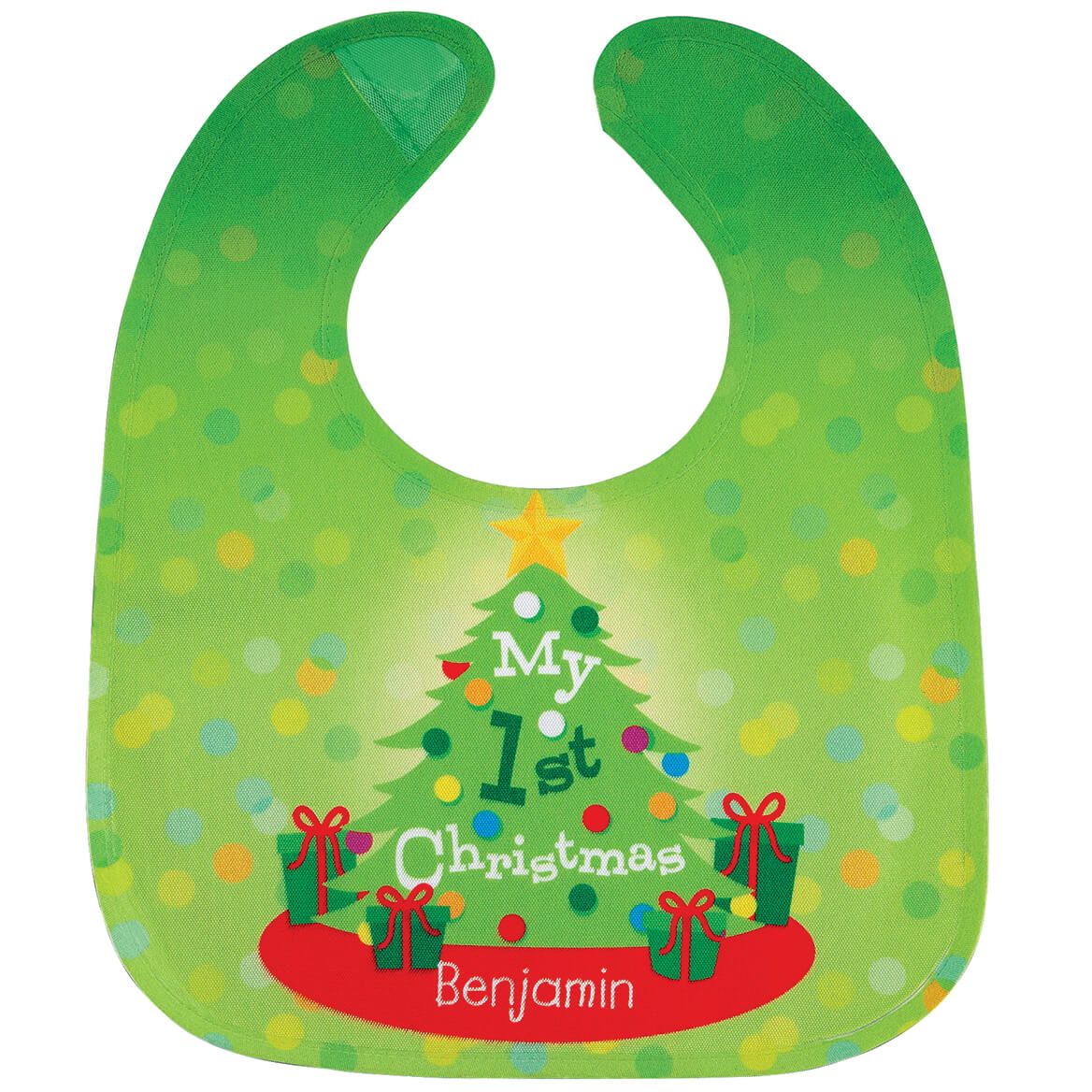 Personalized Baby's First Christmas Bib + '-' + 373863