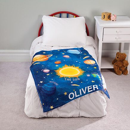 Personalized Space-Themed Children's Blanket-373885