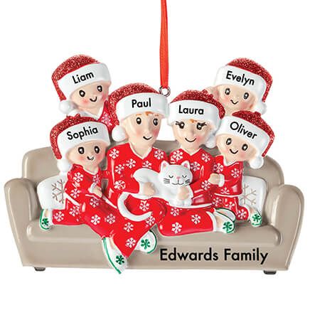 Personalized Family with Cat Ornament-373986