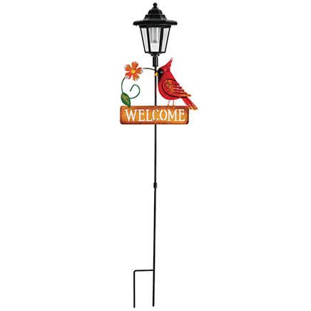 Solar Cardinal Welcome Decorative Lawn Stake by Fox River Creations™-374024