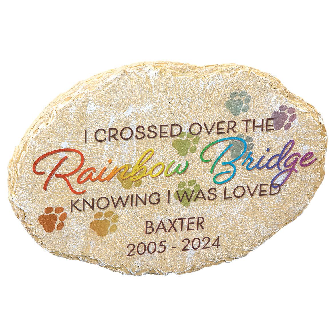 Personalized Oval Rainbow Bridge Pet Memorial Garden Stone + '-' + 374118
