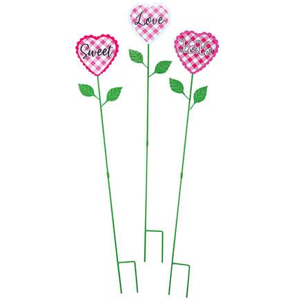 Metal Valentine Heart Plant Stakes by Fox River™ Creations, Set of 3-374139