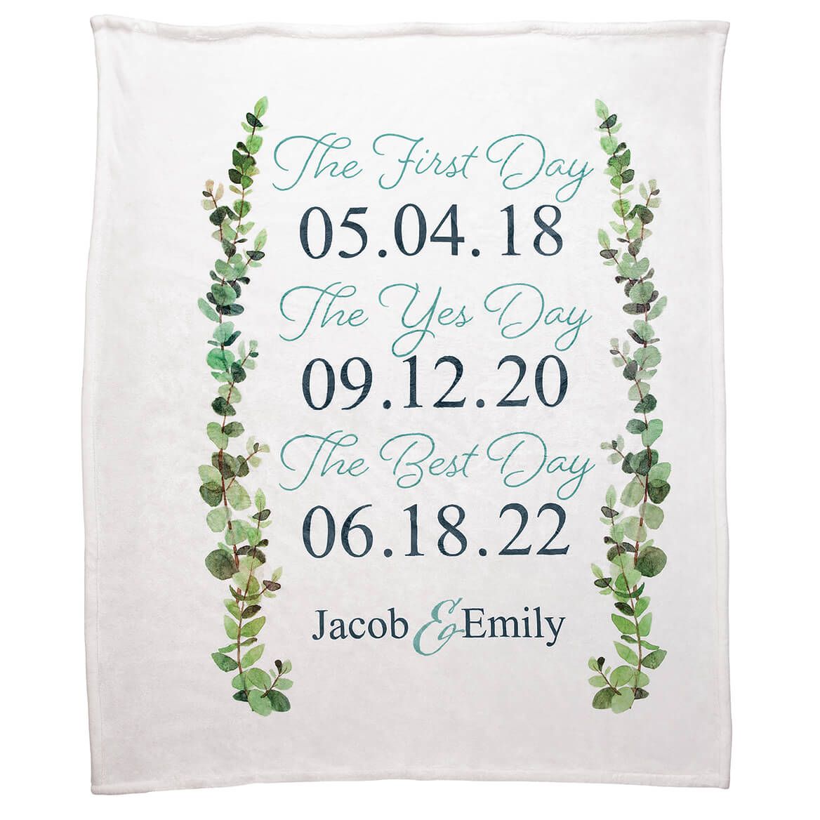 Personalized Important Dates Throw, 50"x60" + '-' + 374174