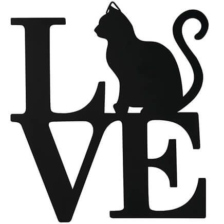LOVE Cat Silhouette Wall Plaque-374182