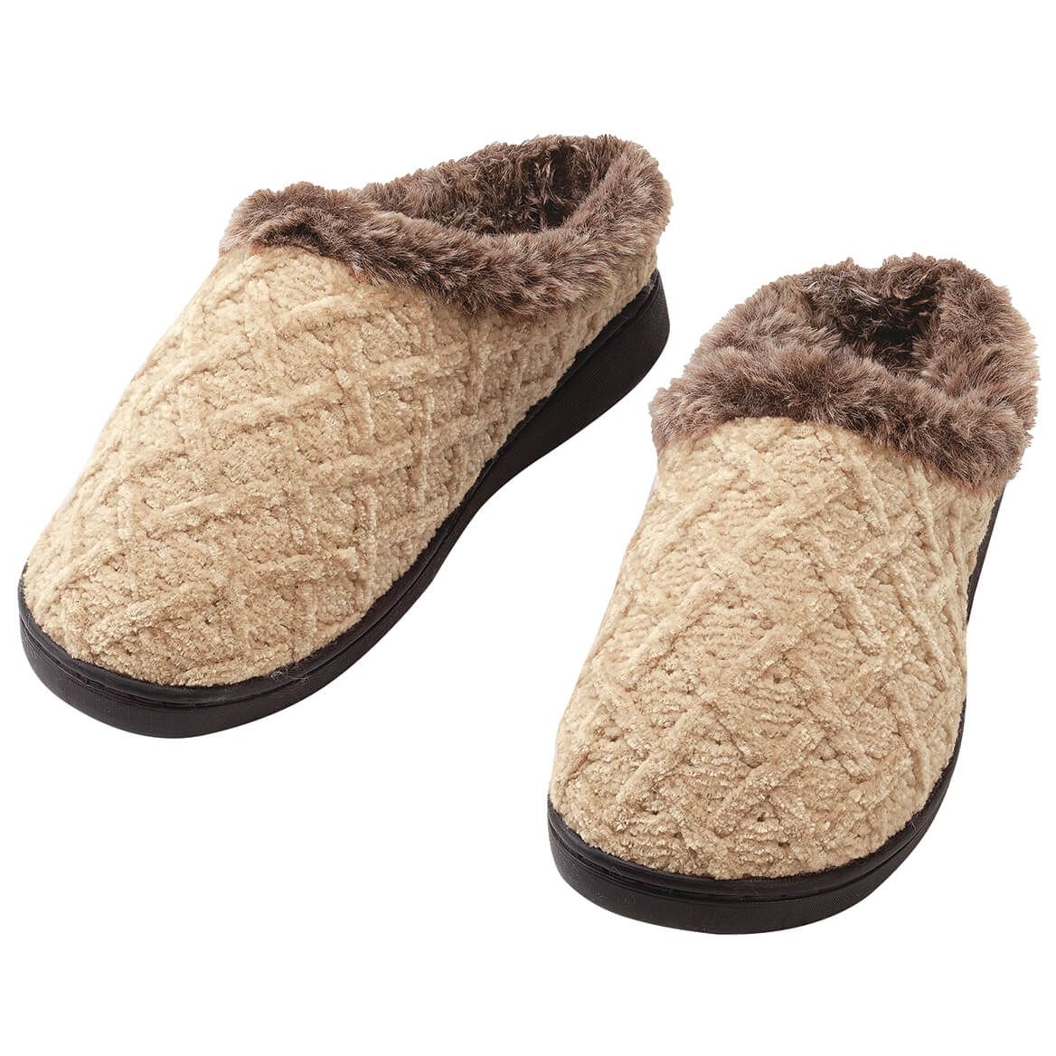 Silver Steps™ Clog Slippers with Faux Fur Lining + '-' + 374189