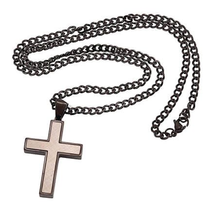 Personalized Stainless Steel Black Cross Necklace-374230