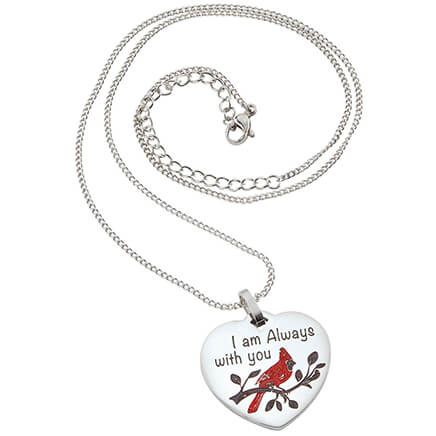 Personalized I Am Always With You Cardinal Heart Necklace-374250